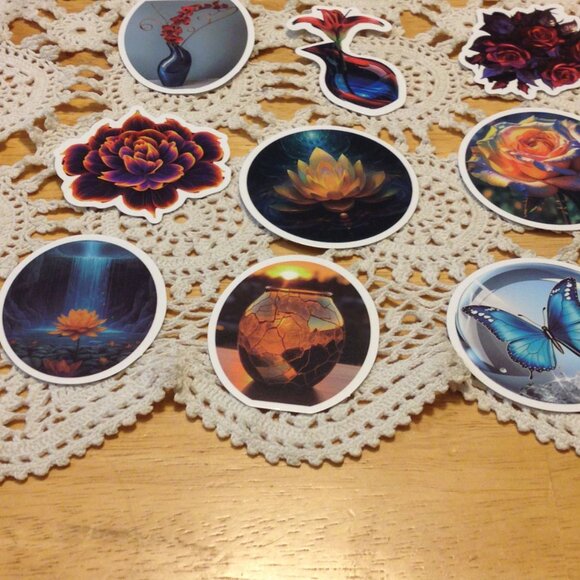 Stickers, florals, butterfly, beauty 12 cellphone stickers - Picture 3 of 7